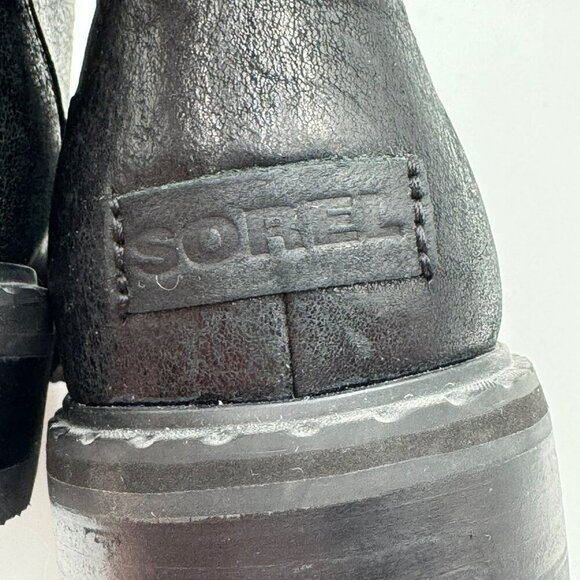 Sorel Womens Black Waterproof Lace-Up Winter Boots With Fleece Lining & Rugged - Picture 6 of 9